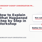 How to Explain What Happened Step by Step in Workshop Signup Conversation English
