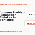 Common Problem Explanation Mistakes in Workshop Signup Conversation English